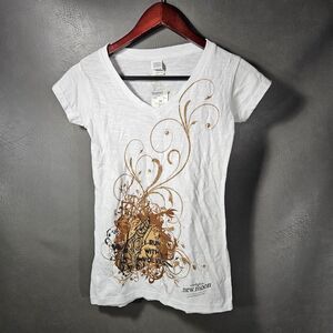 The Twilight Saga New Moon Shirt Juniors Small White Brown New Jacob Black Wolf